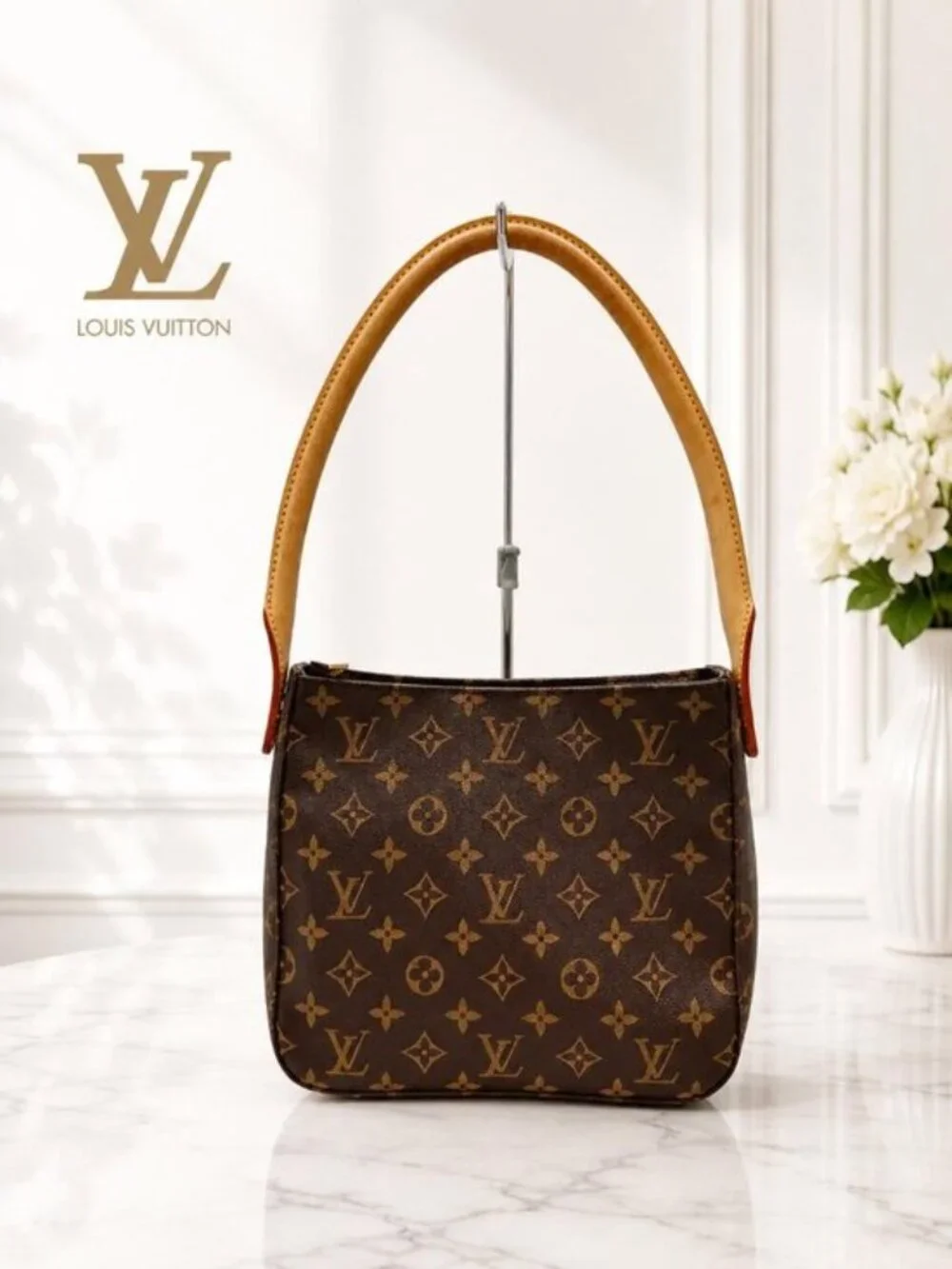 Authentic Louis Vuitton Looping MM Monogram Shoulder Bag
